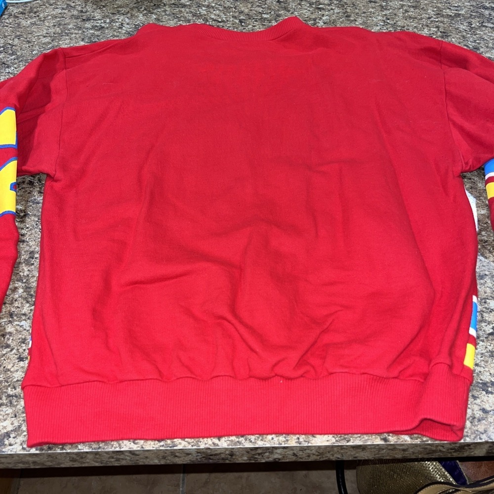 RARE 90s Mickey & Co. By JG HOOK Mickey Mouse Red Sweatshirt Jersey #42 Sz Med - Picture 11 of 16